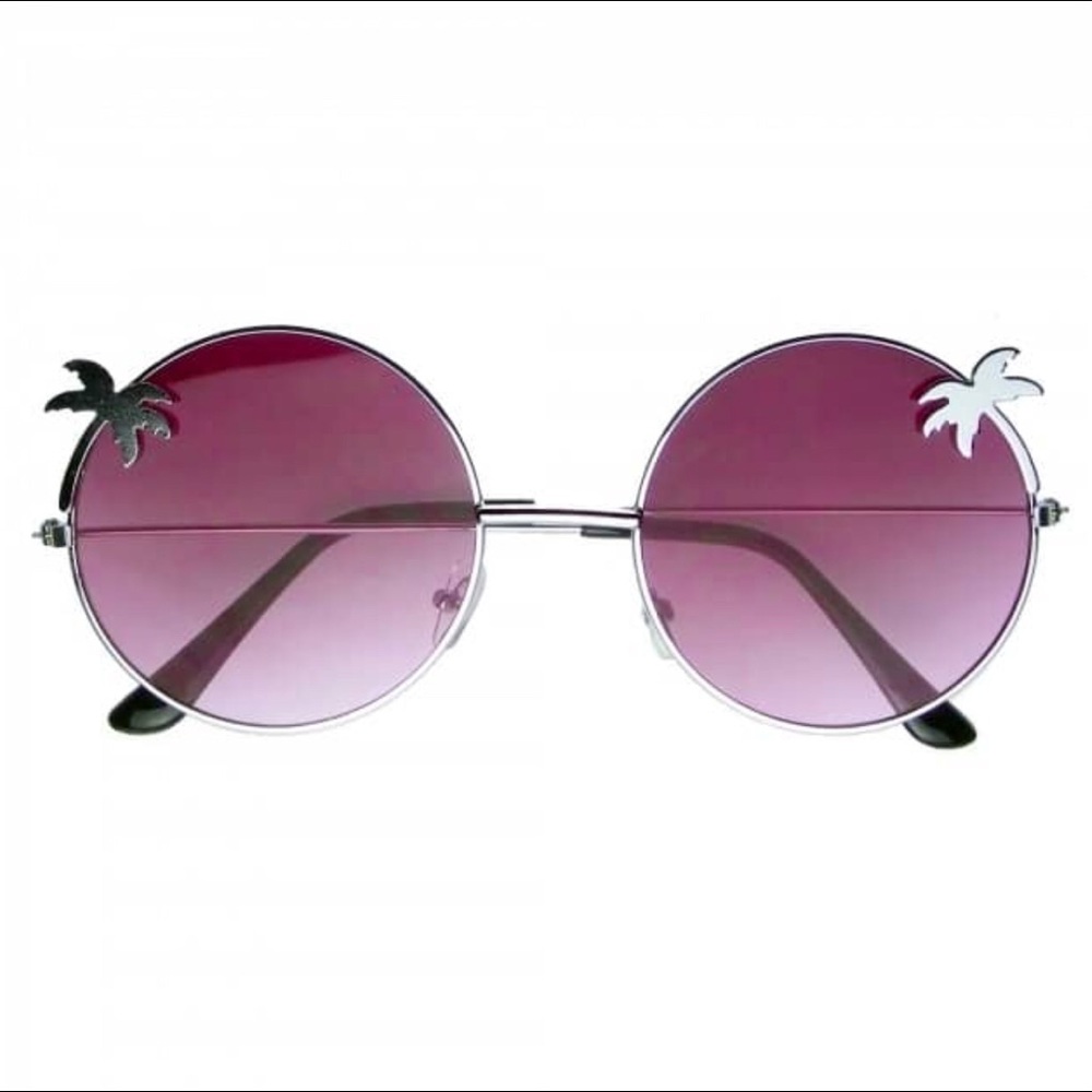 Indie Palm Tree Round Hippie Sunglasses